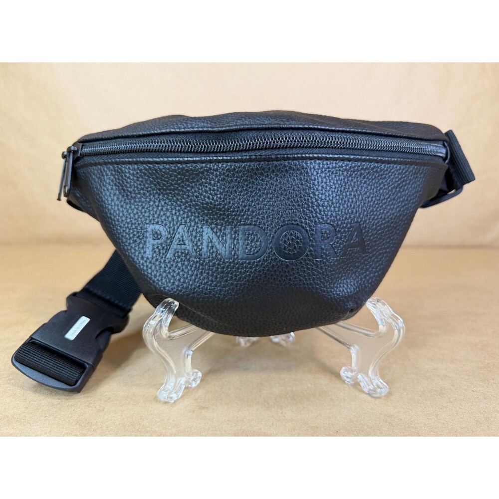 Limited Edition PANDORA Black Faux Leather Belt Bag Crossbody Fanny Pack